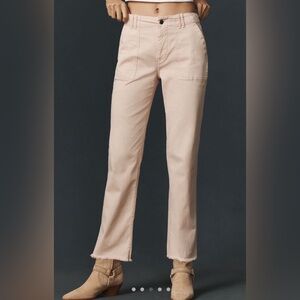 Anthropologie Pilcro Utility Slim‎ Ankle Straight Leg Pink Pants Size 29 Petite